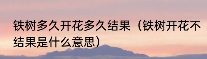 铁树多久开花多久结果（铁树开花不结果是什么意思）
