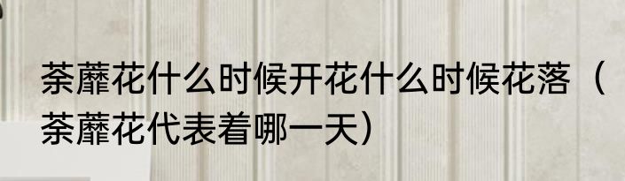 荼蘼花什么时候开花什么时候花落（荼蘼花代表着哪一天）