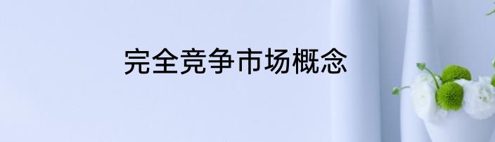 完全竞争市场概念