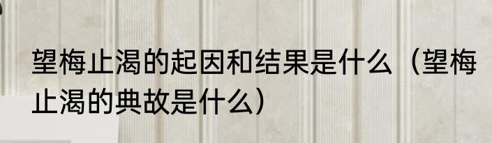 望梅止渴的起因和结果是什么（望梅止渴的典故是什么）