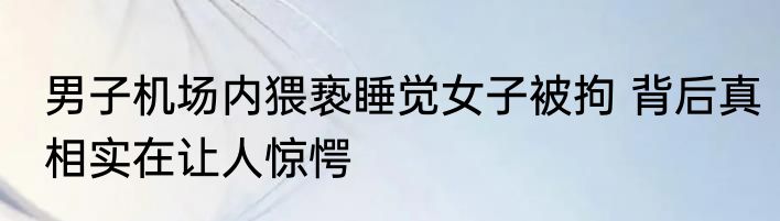 男子机场内猥亵睡觉女子被拘 背后真相实在让人惊愕