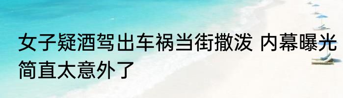 女子疑酒驾出车祸当街撒泼 内幕曝光简直太意外了