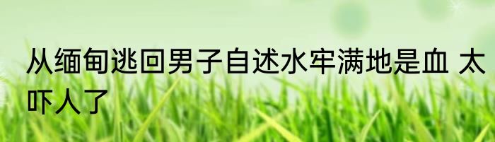 从缅甸逃回男子自述水牢满地是血 太吓人了