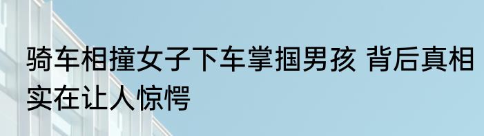 骑车相撞女子下车掌掴男孩 背后真相实在让人惊愕