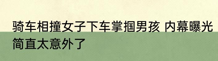 骑车相撞女子下车掌掴男孩 内幕曝光简直太意外了