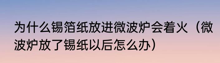 为什么锡箔纸放进微波炉会着火（微波炉放了锡纸以后怎么办）