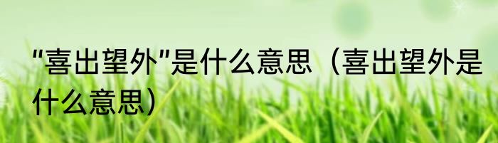 “喜出望外”是什么意思（喜出望外是什么意思）