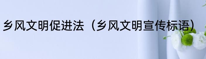 乡风文明促进法（乡风文明宣传标语）