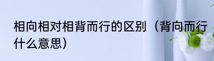相向相对相背而行的区别（背向而行什么意思）