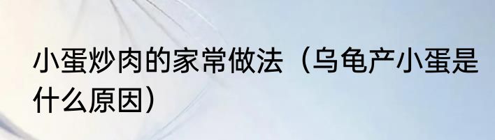 小蛋炒肉的家常做法（乌龟产小蛋是什么原因）