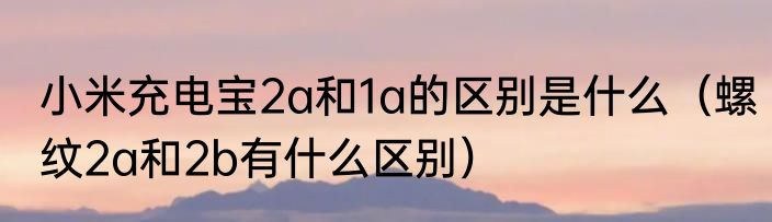 小米充电宝2a和1a的区别是什么（螺纹2a和2b有什么区别）
