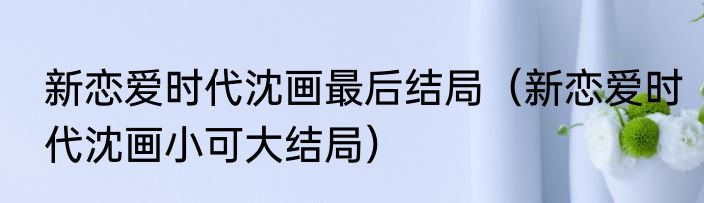 新恋爱时代沈画最后结局（新恋爱时代沈画小可大结局）