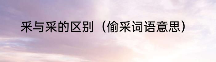 釆与采的区别（偷采词语意思）