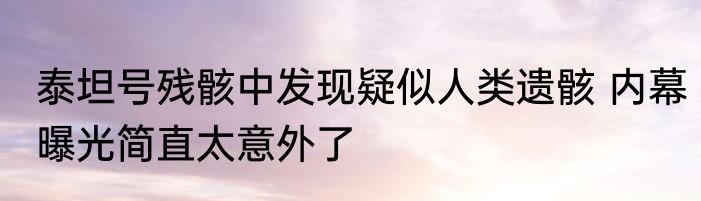 泰坦号残骸中发现疑似人类遗骸 内幕曝光简直太意外了