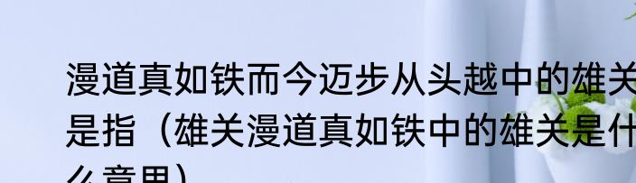 漫道真如铁而今迈步从头越中的雄关是指（雄关漫道真如铁中的雄关是什么意思）