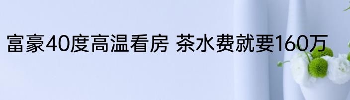 富豪40度高温看房 茶水费就要160万