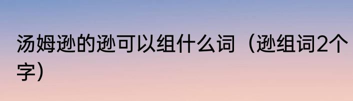 汤姆逊的逊可以组什么词（逊组词2个字）