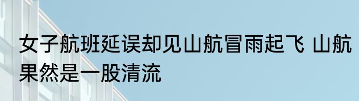 女子航班延误却见山航冒雨起飞 山航果然是一股清流