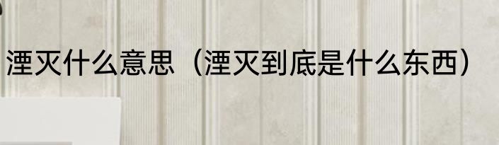 湮灭什么意思（湮灭到底是什么东西）