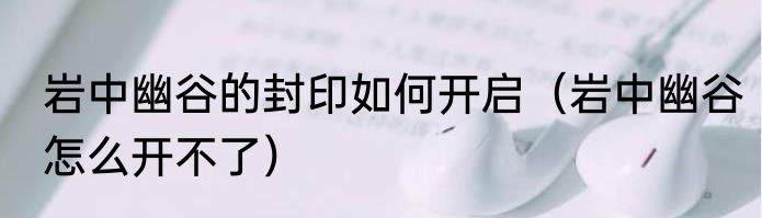 岩中幽谷的封印如何开启（岩中幽谷怎么开不了）