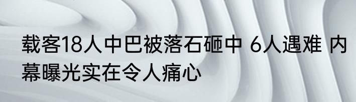载客18人中巴被落石砸中 6人遇难 内幕曝光实在令人痛心