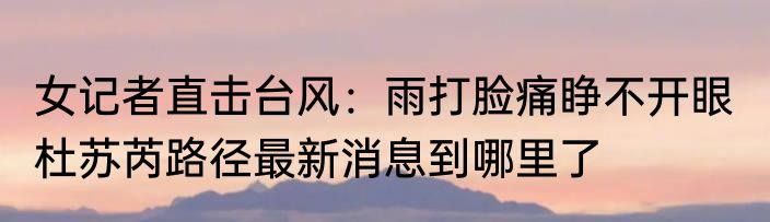 女记者直击台风：雨打脸痛睁不开眼  杜苏芮路径最新消息到哪里了