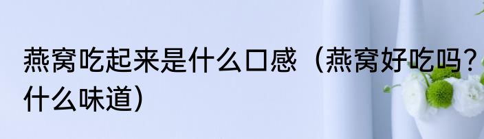 燕窝吃起来是什么口感（燕窝好吃吗?什么味道）