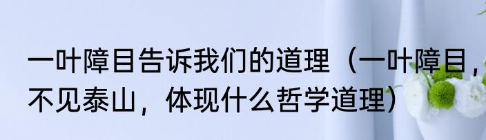 一叶障目告诉我们的道理（一叶障目，不见泰山，体现什么哲学道理）