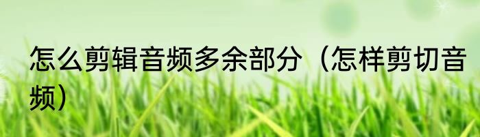 怎么剪辑音频多余部分（怎样剪切音频）
