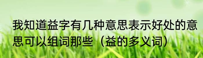 我知道益字有几种意思表示好处的意思可以组词那些（益的多义词）