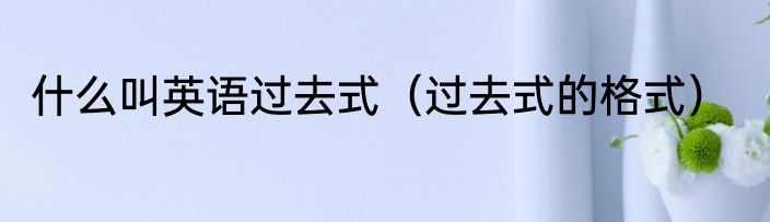 什么叫英语过去式（过去式的格式）