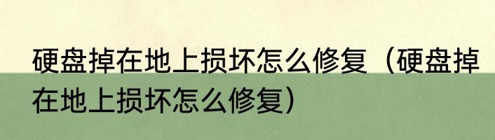 硬盘掉在地上损坏怎么修复（硬盘掉在地上损坏怎么修复）