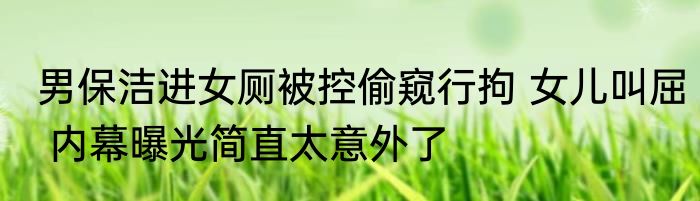 男保洁进女厕被控偷窥行拘 女儿叫屈 内幕曝光简直太意外了
