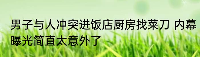 男子与人冲突进饭店厨房找菜刀 内幕曝光简直太意外了