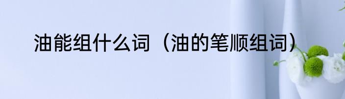 油能组什么词（油的笔顺组词）
