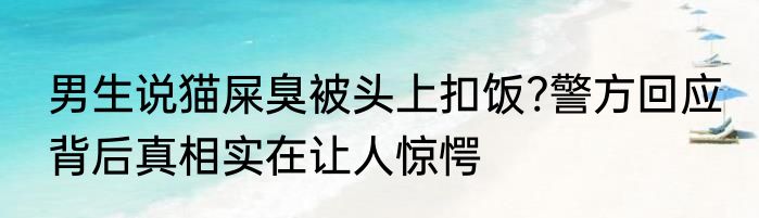 男生说猫屎臭被头上扣饭?警方回应 背后真相实在让人惊愕