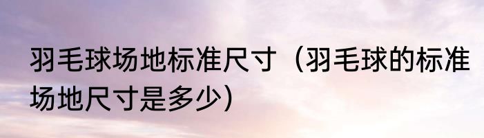 羽毛球场地标准尺寸（羽毛球的标准场地尺寸是多少）