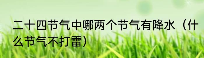 二十四节气中哪两个节气有降水（什么节气不打雷）
