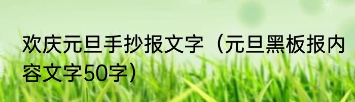 欢庆元旦手抄报文字（元旦黑板报内容文字50字）