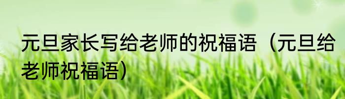 元旦家长写给老师的祝福语（元旦给老师祝福语）