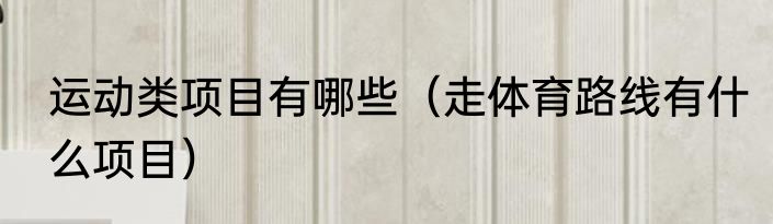 运动类项目有哪些（走体育路线有什么项目）