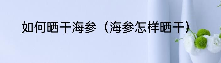 如何晒干海参（海参怎样晒干）