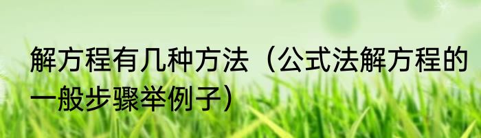 解方程有几种方法（公式法解方程的一般步骤举例子）