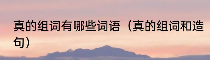 真的组词有哪些词语（真的组词和造句）