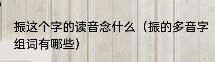 振这个字的读音念什么（振的多音字组词有哪些）