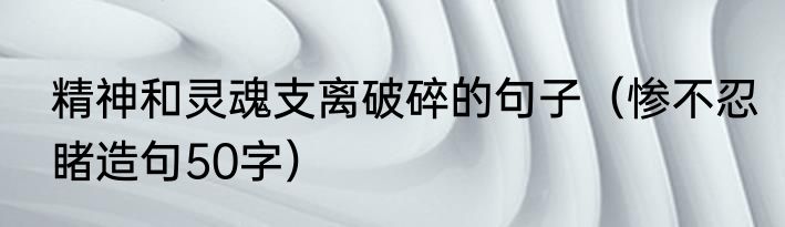 精神和灵魂支离破碎的句子（惨不忍睹造句50字）