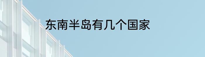 东南半岛有几个国家