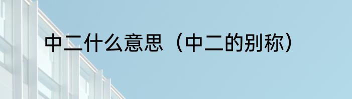 中二什么意思（中二的别称）