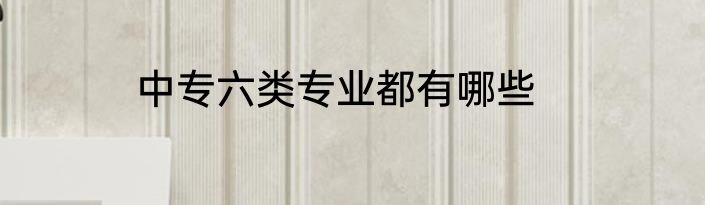 中专六类专业都有哪些