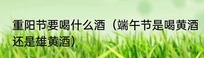 重阳节要喝什么酒（端午节是喝黄酒还是雄黄酒）
